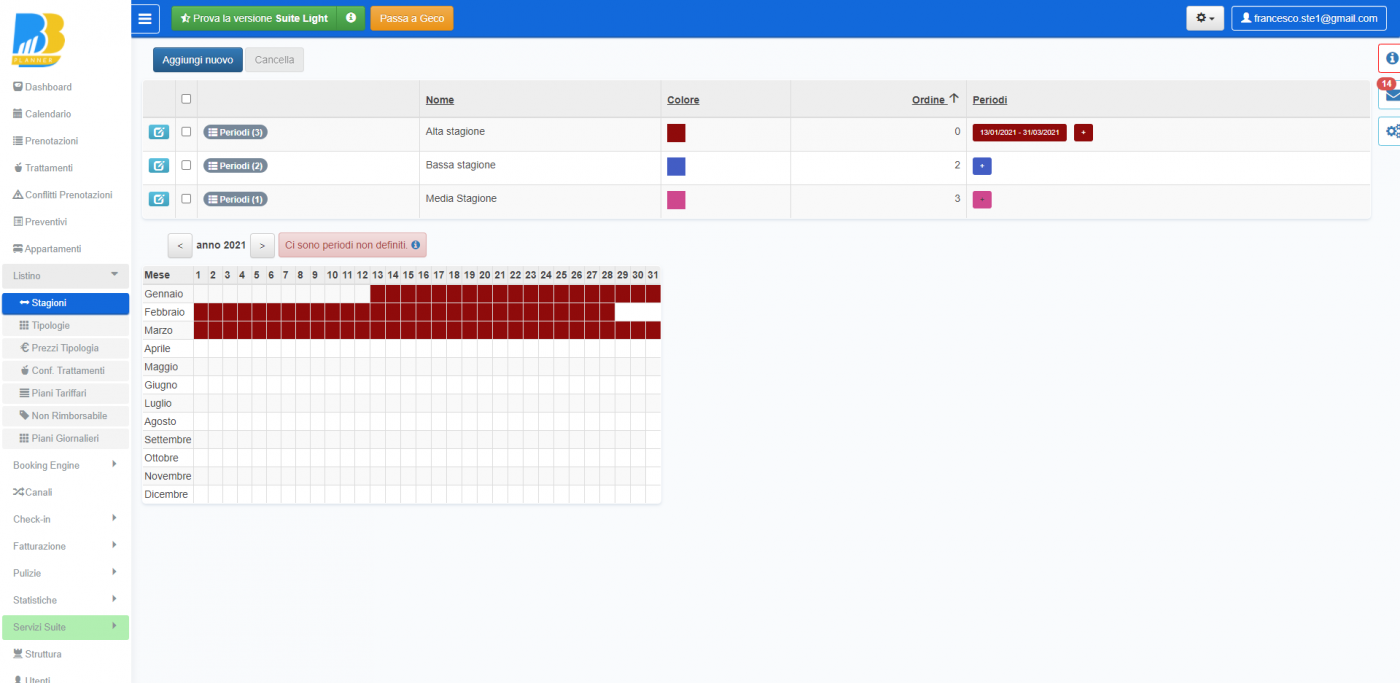 BBPlanner – Gestionale Web B&B Calendario