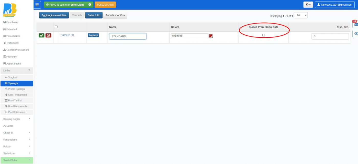 BBPlanner – Gestionale Web B&B Calendario