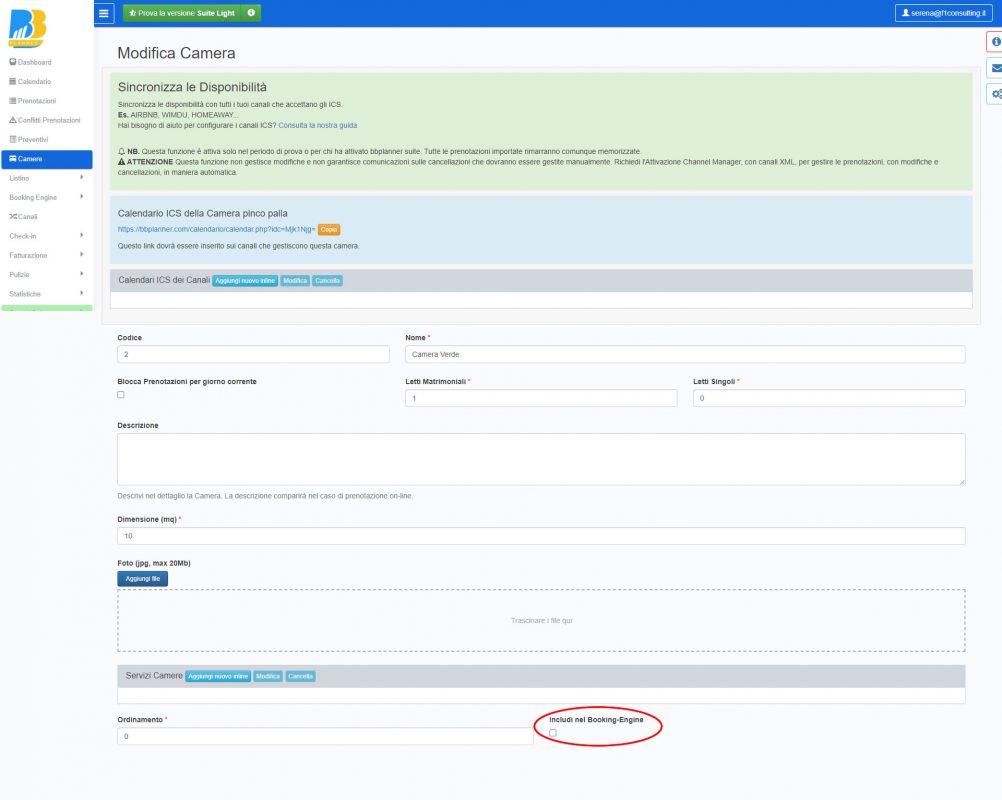 BBPlanner – Gestionale Web B&B Calendario