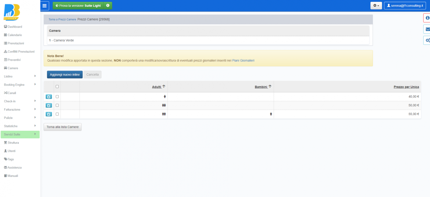 BBPlanner – Gestionale Web B&B Calendario