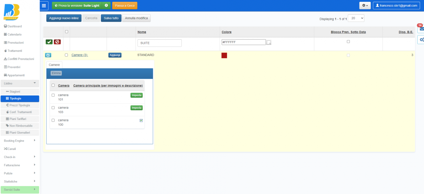 BBPlanner – Gestionale Web B&B Calendario