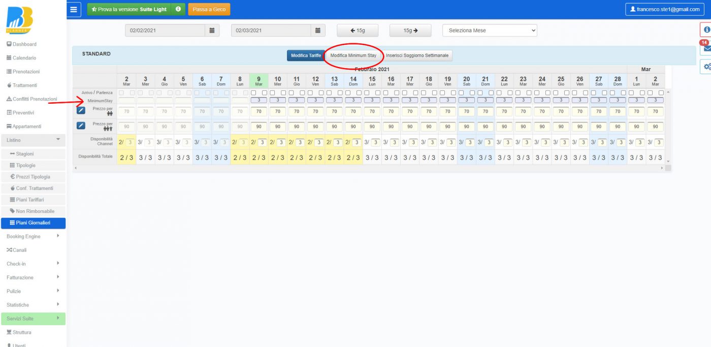 BBPlanner – Gestionale Web B&B Calendario