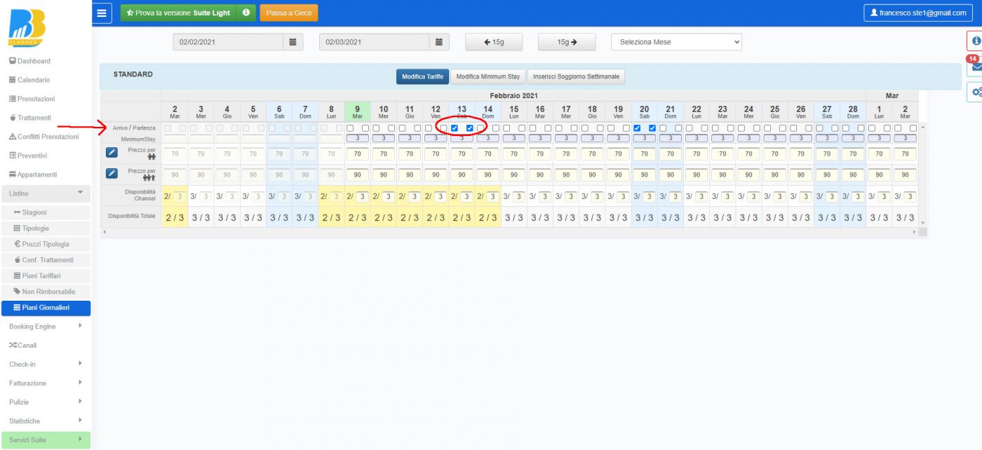BBPlanner – Gestionale Web B&B Calendario