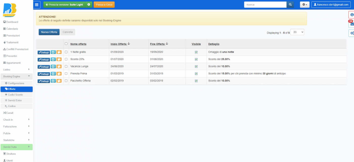 BBPlanner – Gestionale Web B&B Calendario