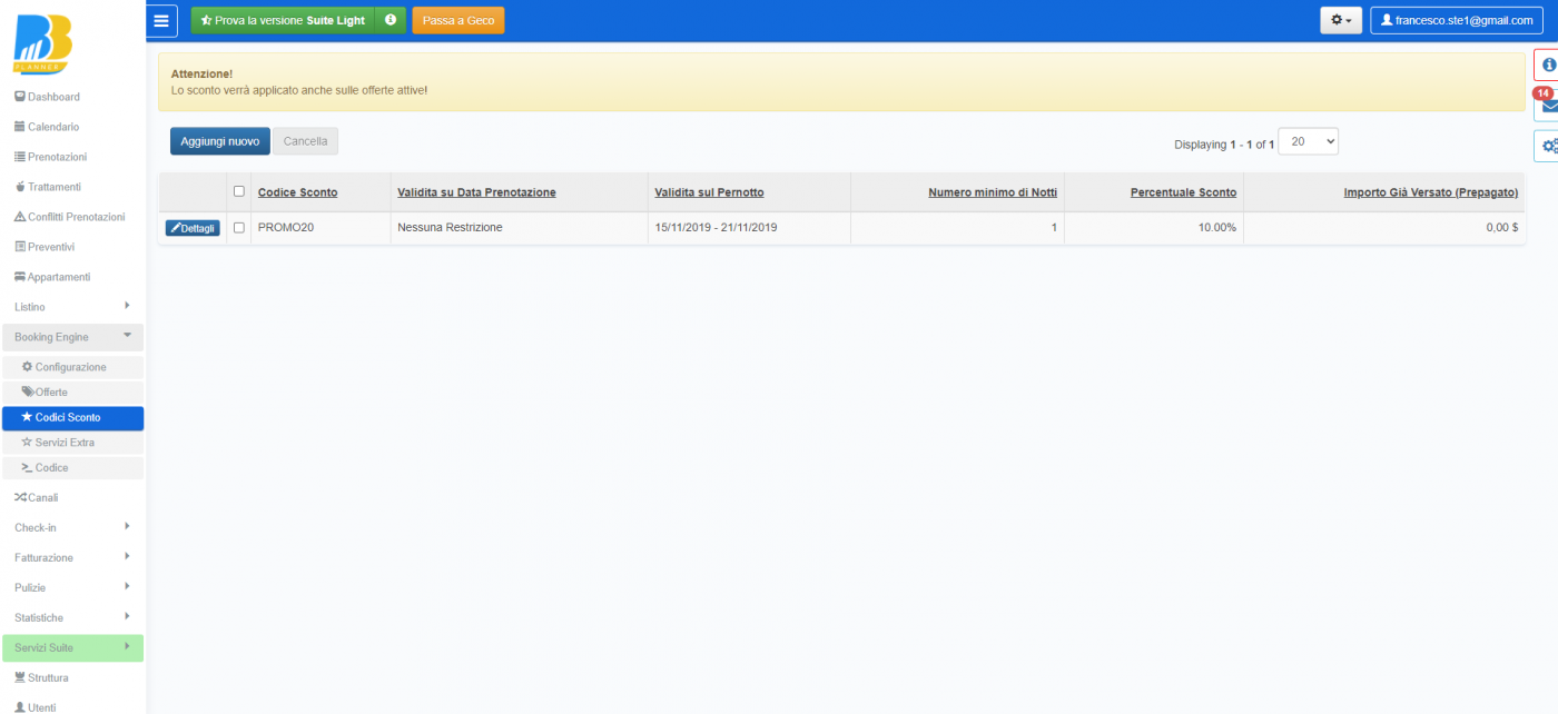 BBPlanner – Gestionale Web B&B Calendario