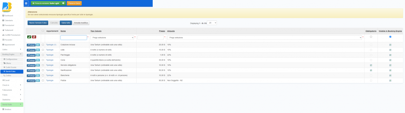 BBPlanner – Gestionale Web B&B Calendario