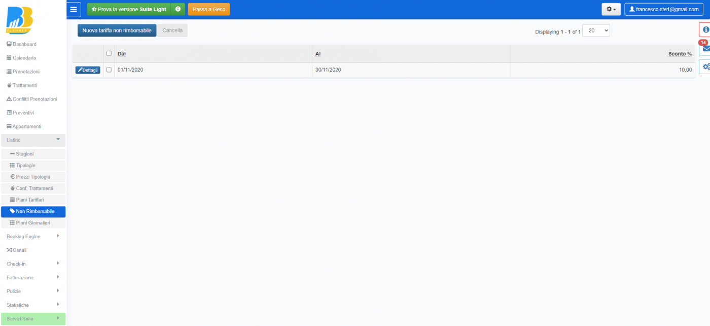 BBPlanner – Gestionale Web B&B Calendario