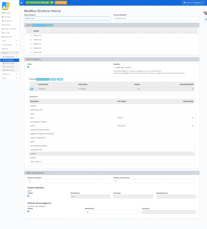BBPlanner – Gestionale Web B&B Calendario