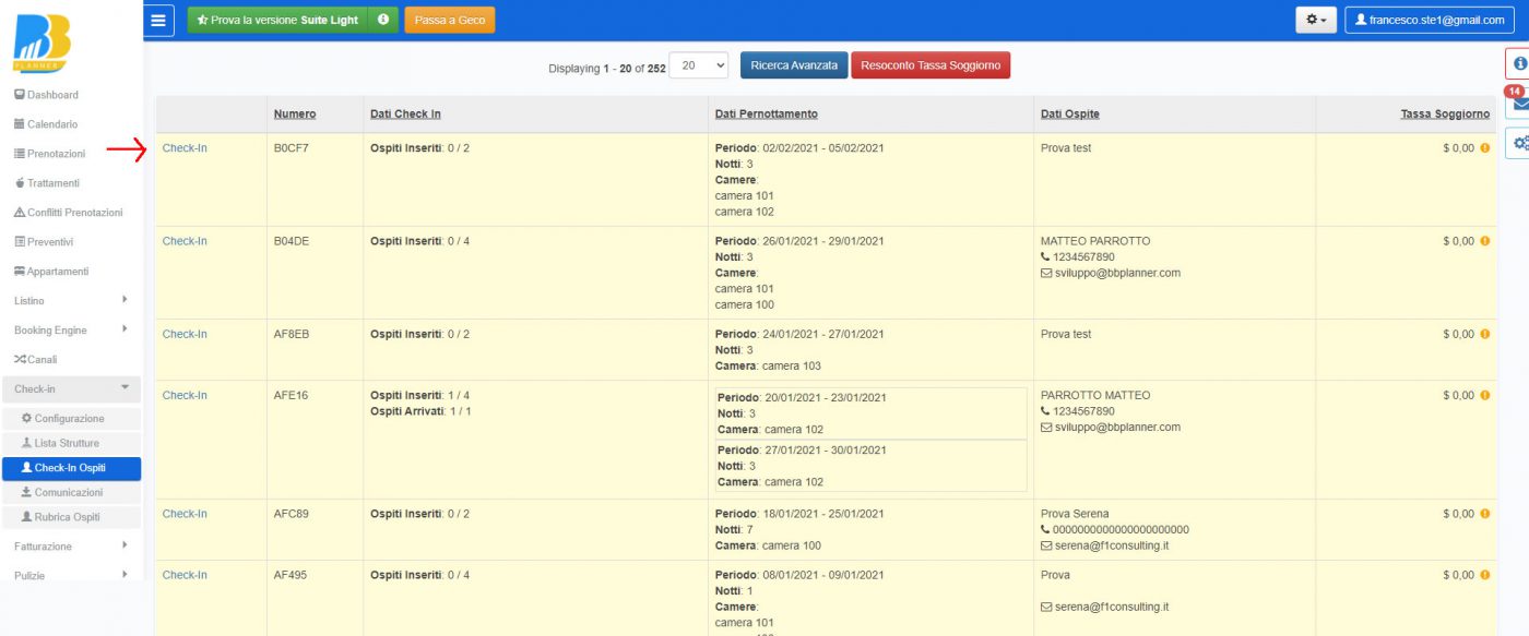 BBPlanner – Gestionale Web B&B Calendario