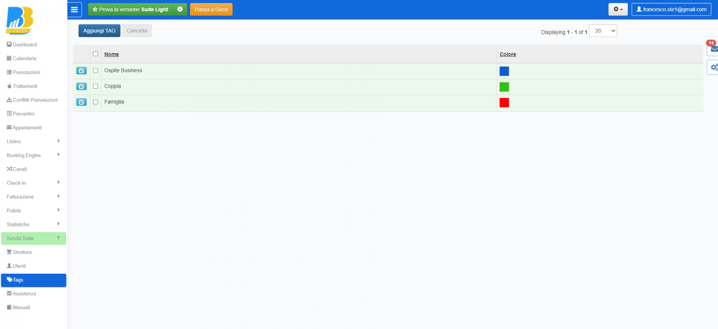 BBPlanner – Gestionale Web B&B Calendario