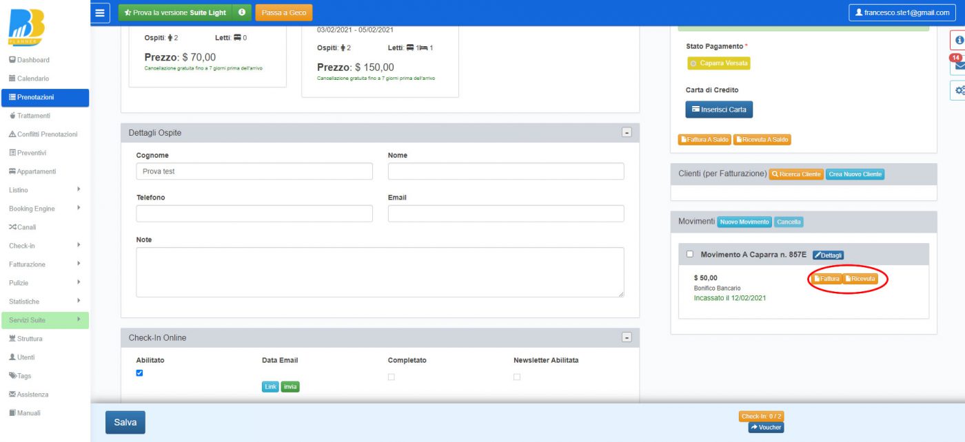 BBPlanner – Gestionale Web B&B Calendario