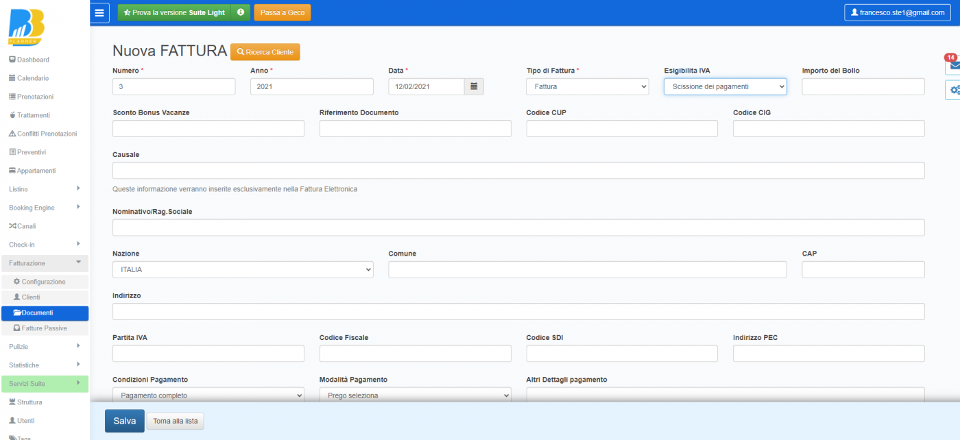 BBPlanner – Gestionale Web B&B Calendario