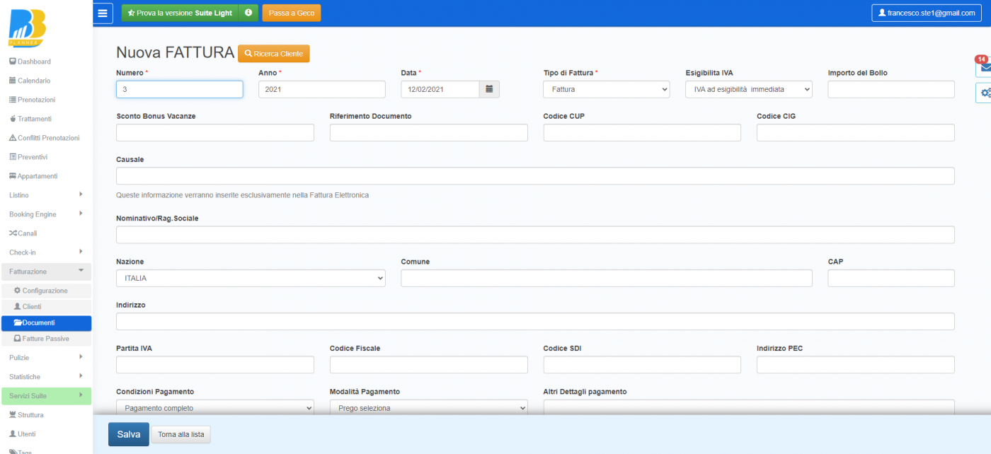 BBPlanner – Gestionale Web B&B Calendario