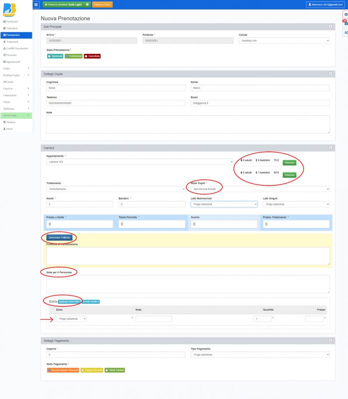 BBPlanner – Gestionale Web B&B Calendario