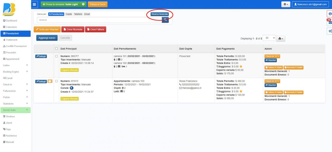 BBPlanner – Gestionale Web B&B Calendario