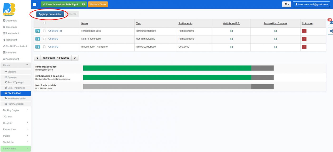 BBPlanner – Gestionale Web B&B Calendario