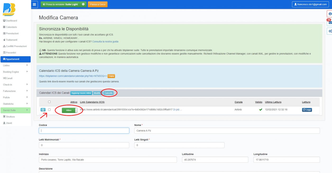 BBPlanner – Gestionale Web B&B Calendario