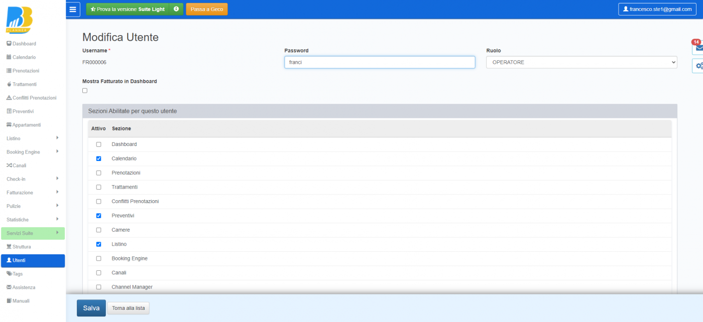 BBPlanner – Gestionale Web B&B Calendario